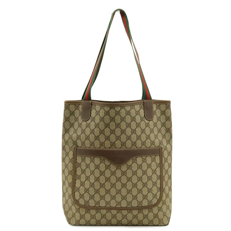 Gucci Gg Plus Sherry Line Tote Bag Pvc Leather